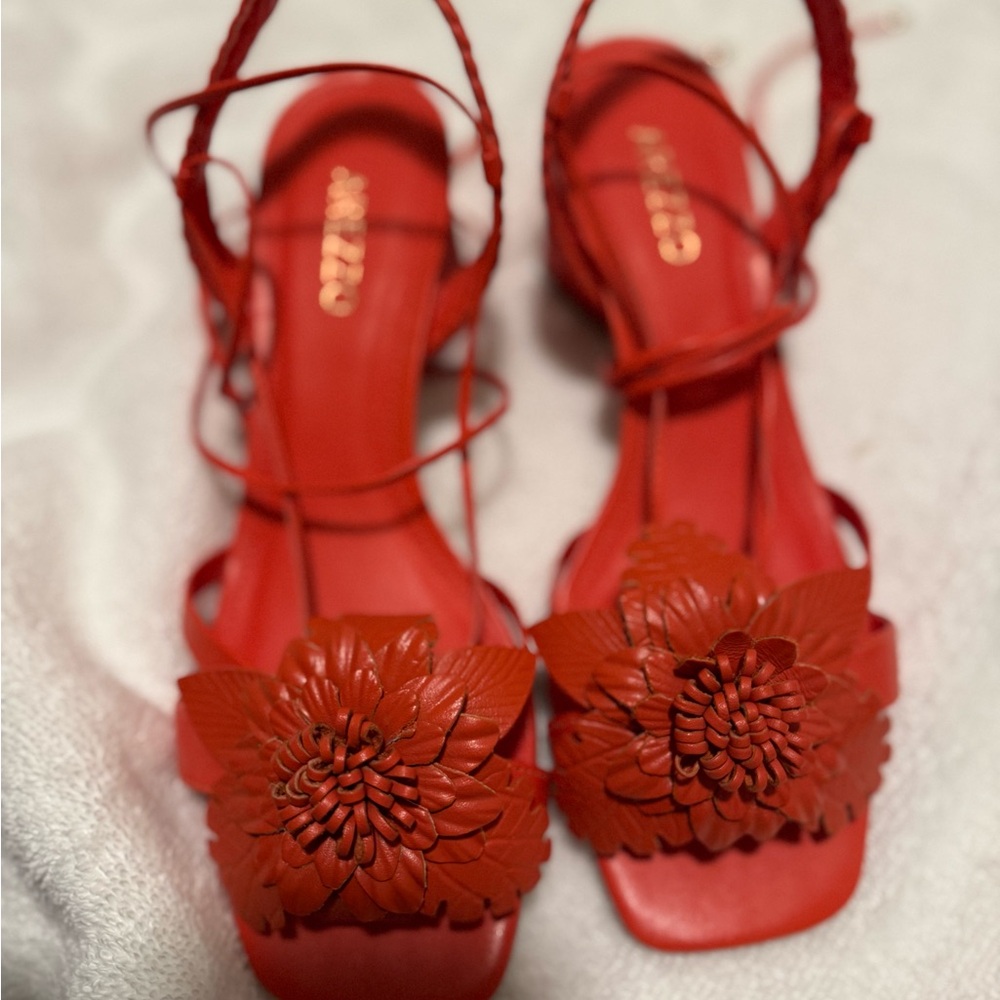 Chicco Red Floral Sandals